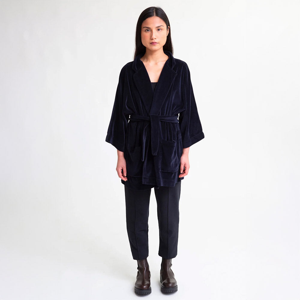 Kendra Organic Cotton Velour Jacket - Night-Sky