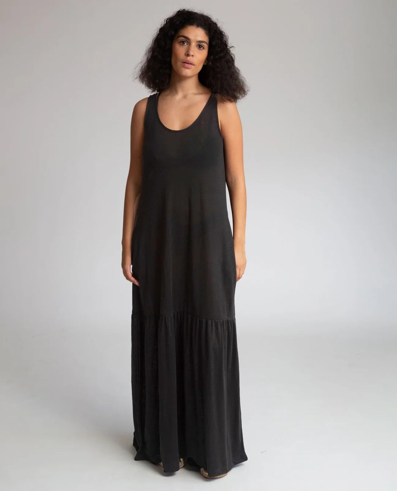 Opal Linen Jersey Dress - Black