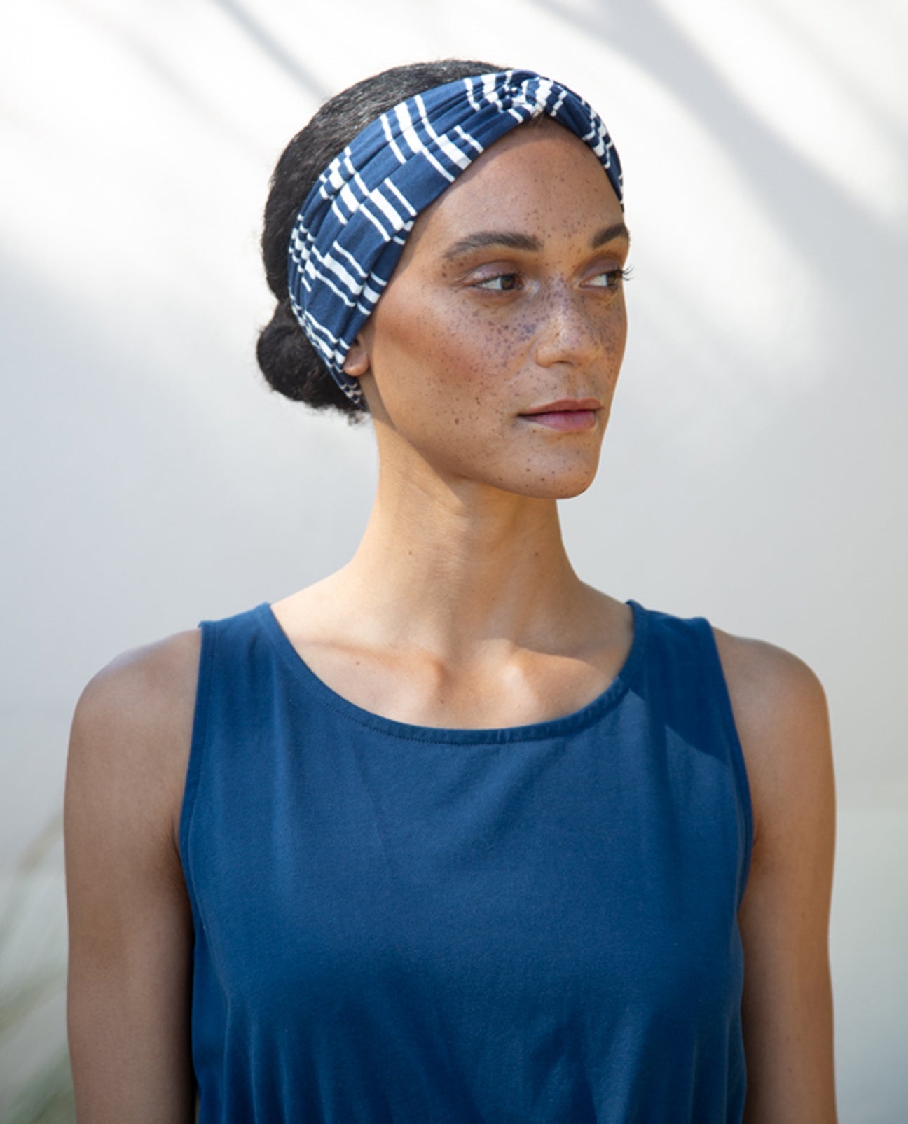 Anjalina Sue Organic Cotton Headband - Indigo & White Stripe