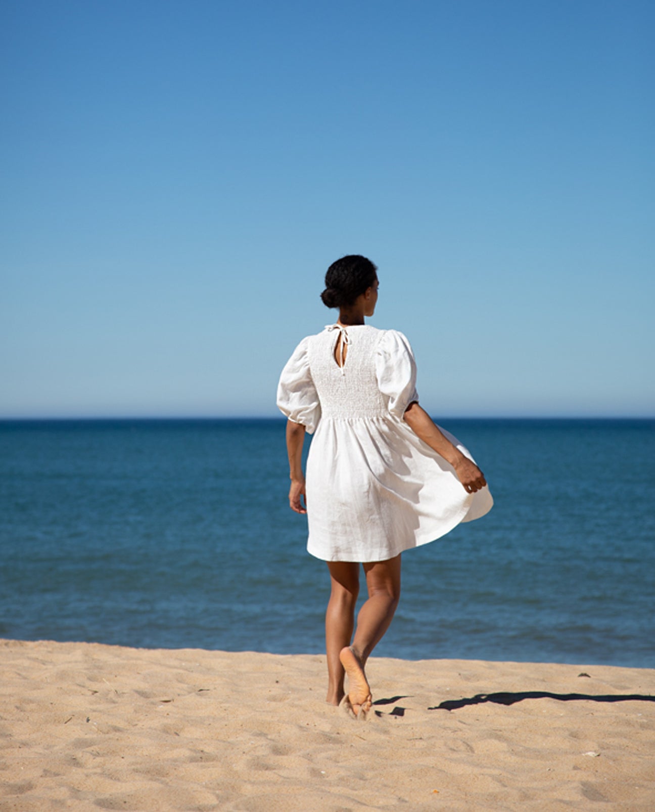 Layrah May Linen Dress - White