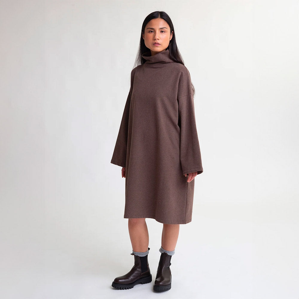 Xena Organic Cotton Dress - Brown-Marl