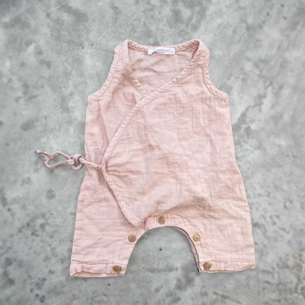 Evan Organic Cotton Baby Romper - Rose