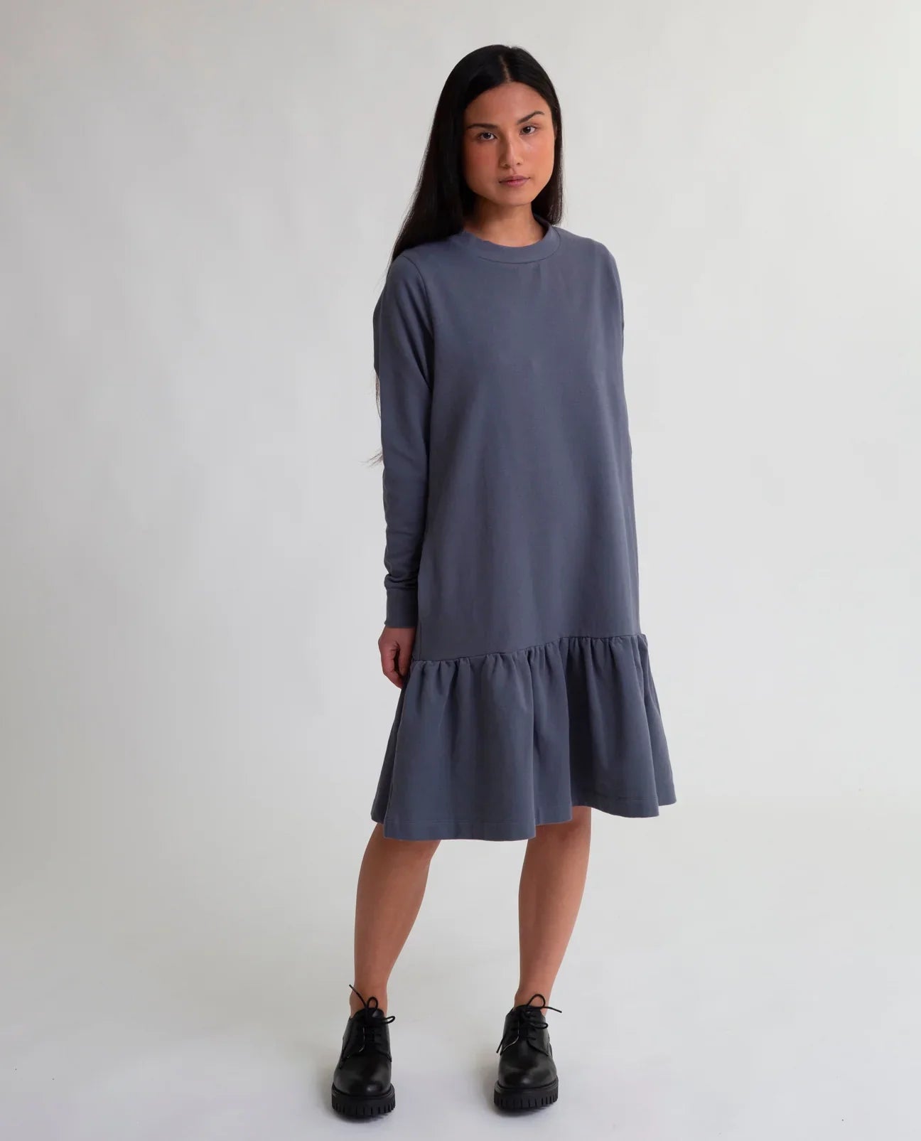 Polly Organic Cotton Dress - Pewter