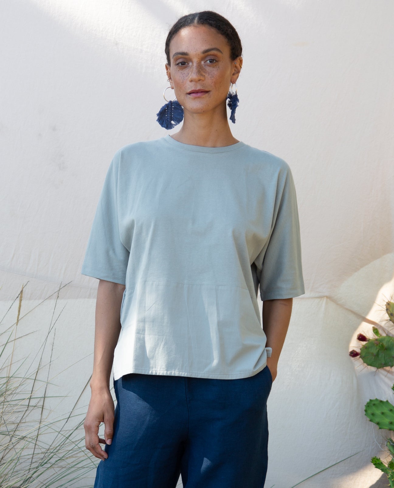 Ali Organic Cotton Top - Soft Sage