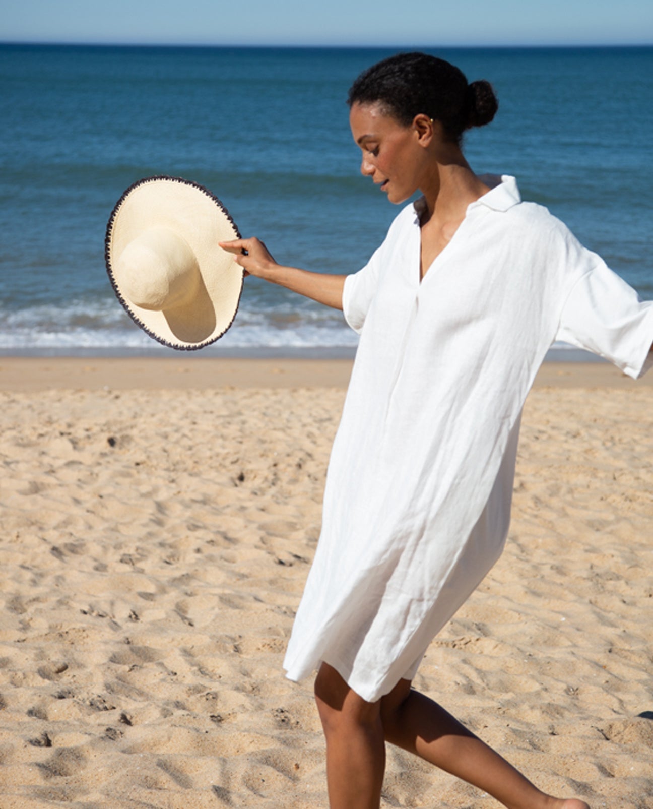 Cecily May Organic Cotton and Linen Dress - White