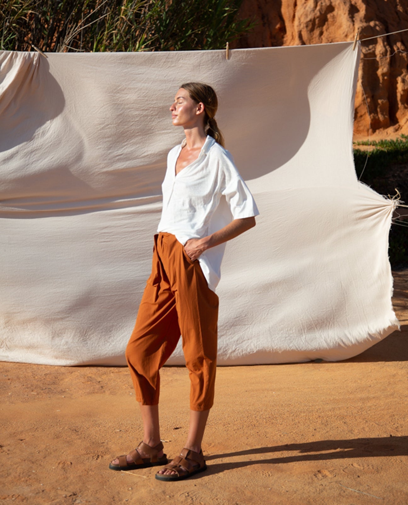 Enola Organic Cotton Trousers - Caramel