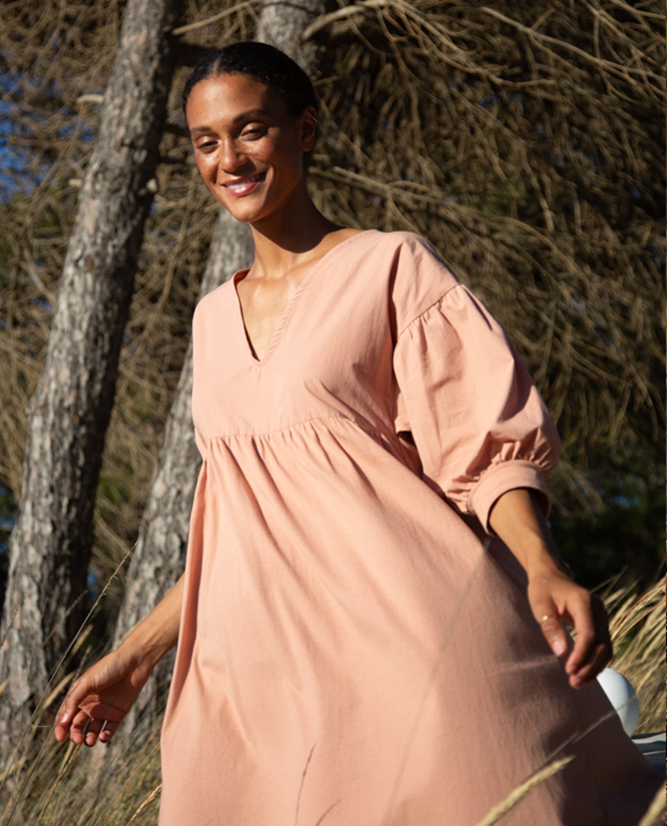 Maeve Organic Cotton Dress - Dusky Blush